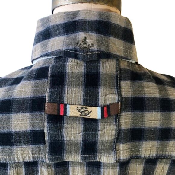 English Laundry Blaque label by Christopher Wicks 100% cotton checkered shirt - Picture 7 of 16